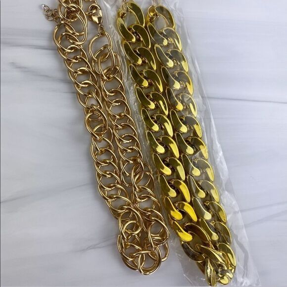 GOLD TONE Chunky Faux Metal Choker - Picture 4 of 8